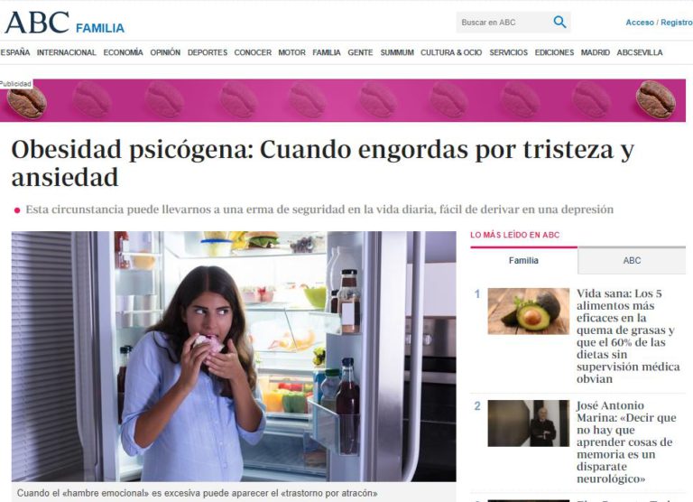 portada revista digital abc obesidad psicógena mujer comiendo a escondidas de la nevera
